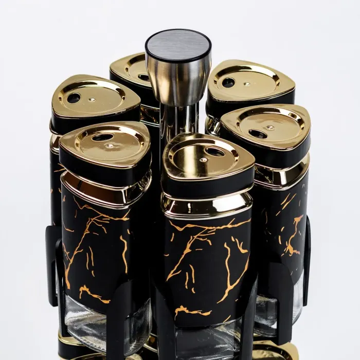 Карусель для специй на подставке набор 12 баночек по 120 мл (HP1356) - изображение 3