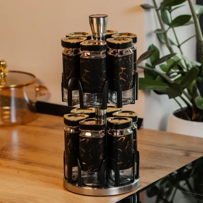 Карусель для специй на подставке набор 12 баночек по 120 мл (HP1356) - изображение 5