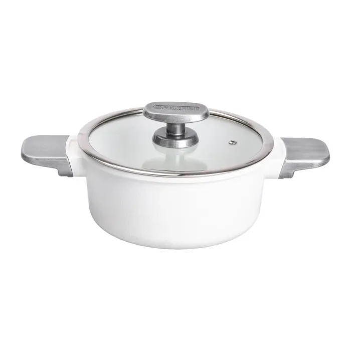 Кастрюля MGC с крышкой 20 см и керамическим антипригарным покрытием 2.0 л белая (HP-4-452W) - изображение 1