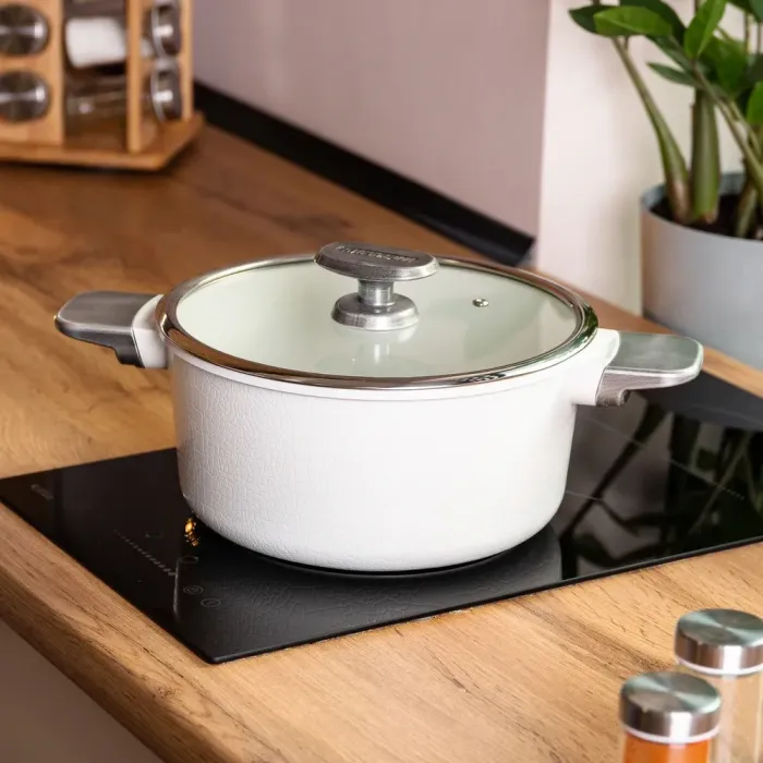 Кастрюля MGC с крышкой 20 см и керамическим антипригарным покрытием 2.0 л белая (HP-4-452W) - изображение 5