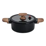 Каструля MGC з кришкою 20 см та керамічним антипригарним покриттям 2.0 л чорна (HP-4-452B)