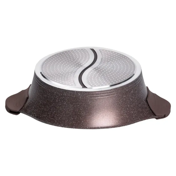 Каструля з роздільником для шябу-шябу MGC 30 см з мармуровим антипригарним покриттям 4.0 л коричнева (HP-4-413CO) - зображення 3