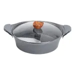 Каструля з роздільником для шабу-шабу MGC 30 см з мармуровим антипригарним покриттям 4.0 л сіра (HP-4-413G)
