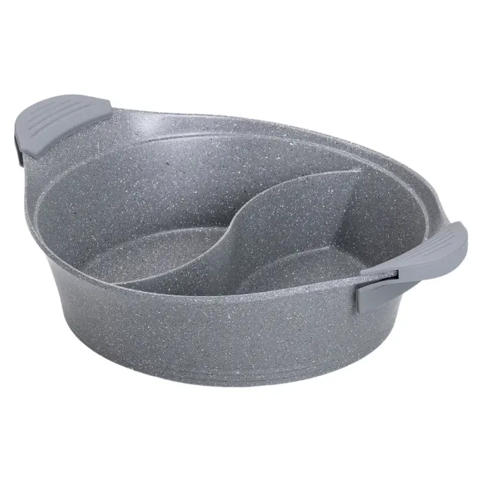 Каструля з роздільником для шабу-шабу MGC 30 см з мармуровим антипригарним покриттям 4.0 л сіра (HP-4-413G) - зображення 3