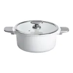 Каструля MGC з кришкою 24 см та керамічним антипригарним покриттям 3.0 л біла (HP-4-453W)