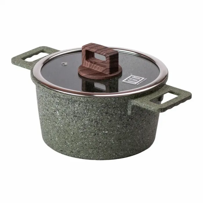 Кастрюля MGC с крышкой 20 см и антипригарным покрытием 3.0 л зеленая (HP-4-445GR) - изображение 4