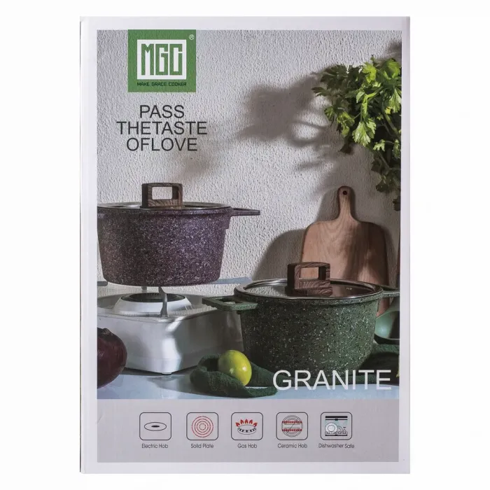 Кастрюля MGC с крышкой 20 см и антипригарным покрытием 3.0 л зеленая (HP-4-445GR) - изображение 6