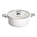 Каструля MGC з кришкою 28 см та керамічним антипригарним покриттям 4.0 л біла (HP-4-454W)