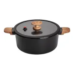 Каструля MGC з кришкою 28 см та керамічним антипригарним покриттям 4.0 л чорна (HP-4-454B)