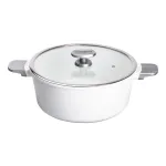 Каструля MGC з кришкою 30 см та керамічним антипригарним покриттям 5.0 л біла (HP-4-455W)