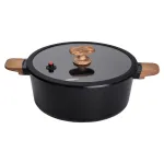 Каструля MGC з кришкою 30 см та керамічним антипригарним покриттям 5.0 л чорна (HP-4-455B)