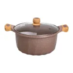 Велика алюмінієва каструля об'ємом 11 літрів з антипригарною кришкою Ø32 см (HP-4-435CO)