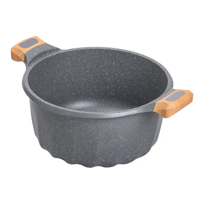 Большая алюминиевая кастрюля объемом 11 литров с антипригарной крышкой 32 см (HP-4-435G) - изображение 2