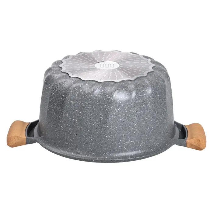 Большая алюминиевая кастрюля объемом 11 литров с антипригарной крышкой 32 см (HP-4-435G) - изображение 3