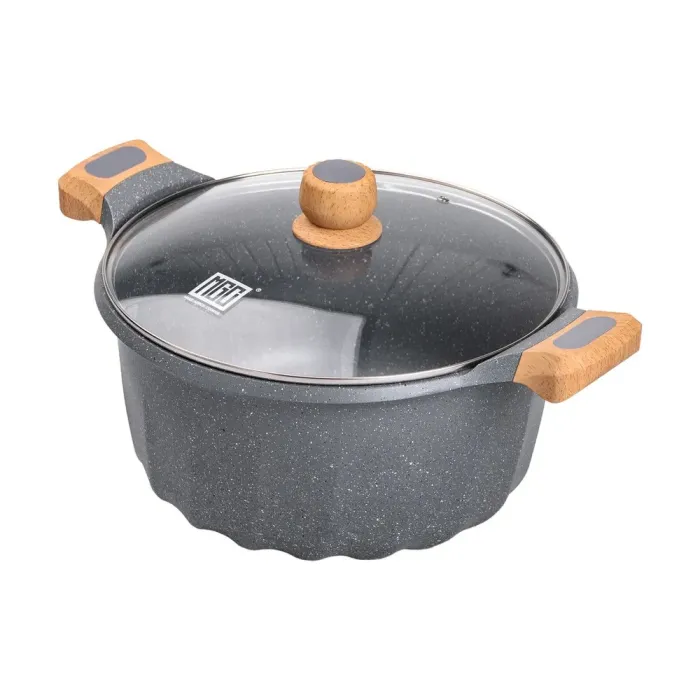 Большая алюминиевая кастрюля объемом 11 литров с антипригарной крышкой 32 см (HP-4-435G) - изображение 4