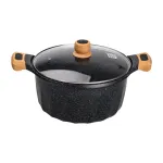 Велика каструля MGC з кришкою 32 см з мармуровим антипригарним покриттям 11.0 л чорна (HP-4-435B)