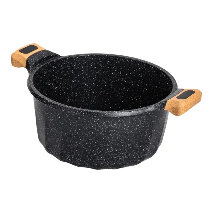 Большая кастрюля MGC с крышкой 32 см с мраморным антипригарным покрытием 11.0 л черная (HP-4-435B) - изображение 2