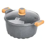 Велика алюмінієва каструля з кришкою, діаметр 28 см, з антипригарним покриттям, 8 літрів (HP-4-434G)