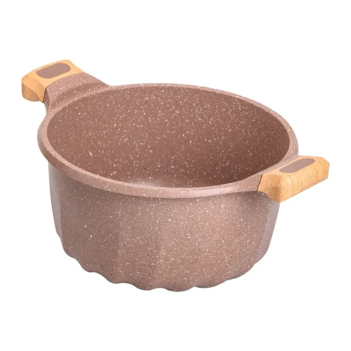 Кастрюля MGC с крышкой 28 см с мраморным антипригарным покрытием 8.0 л коричневая (HP-4-434CO) - изображение 2