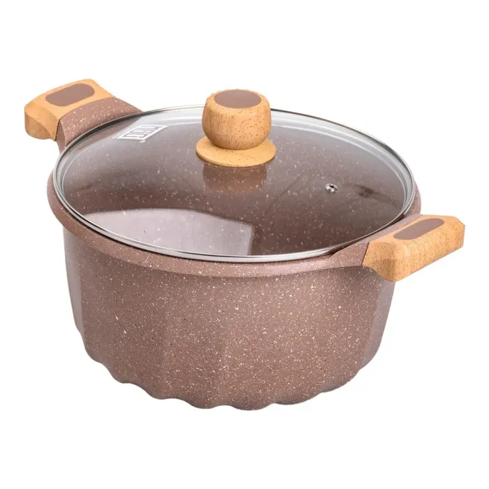 Кастрюля MGC с крышкой 28 см с мраморным антипригарным покрытием 8.0 л коричневая (HP-4-434CO) - изображение 4