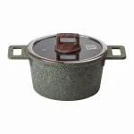 Каструля алюминиевая MGC Lugi 3 литра диаметр 20 см с крышкой антипригарным покрытием, посуда для варки готовки кухонная утварь (HP-4-445GR)