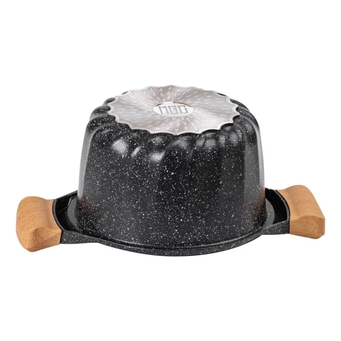 Кастрюля MGC с крышкой 20 см с мраморным антипригарным покрытием 3.0 л черная (HP-4-432B) - изображение 3