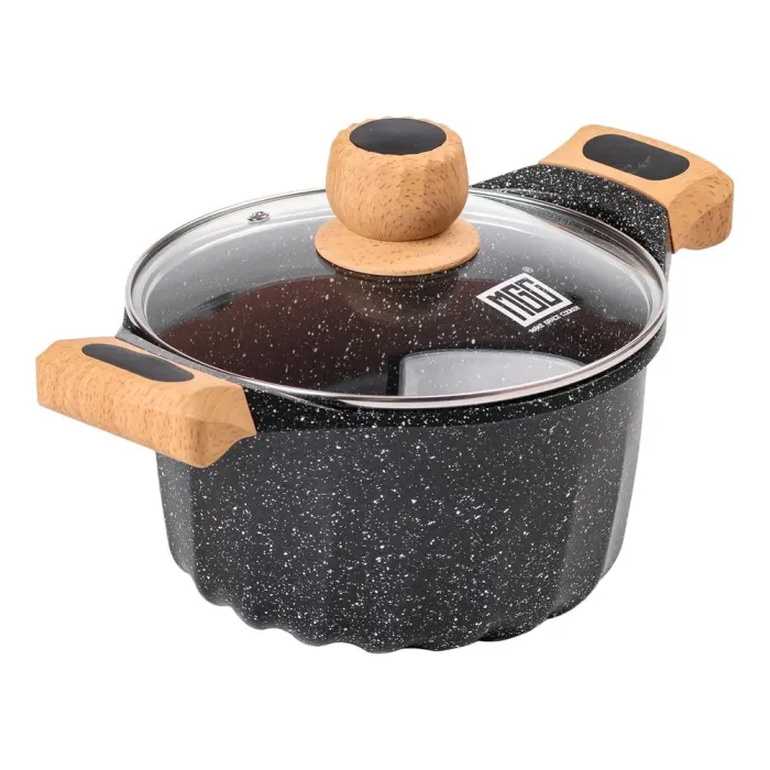 Кастрюля MGC с крышкой 20 см с мраморным антипригарным покрытием 3.0 л черная (HP-4-432B) - изображение 4