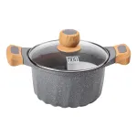 Каструля MGC з кришкою 20 см з мармуровим антипригарним покриттям 3.0 л сіра (HP-4-432G)