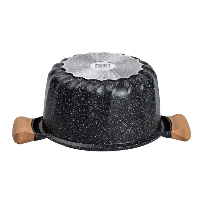 Кастрюля MGC с крышкой 24 см с мраморным антипригарным покрытием 5.0 л черная (HP-4-433B) - изображение 2