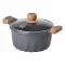Кастрюля MGC с крышкой 24 см с мраморным антипригарным покрытием 5.0 л серая (HP-4-433G)