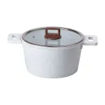 Кастрюля MGC з кришкою  5.3 л із гранітним антипригарним покриттям 24 см Біла MGC (HP-4-441)