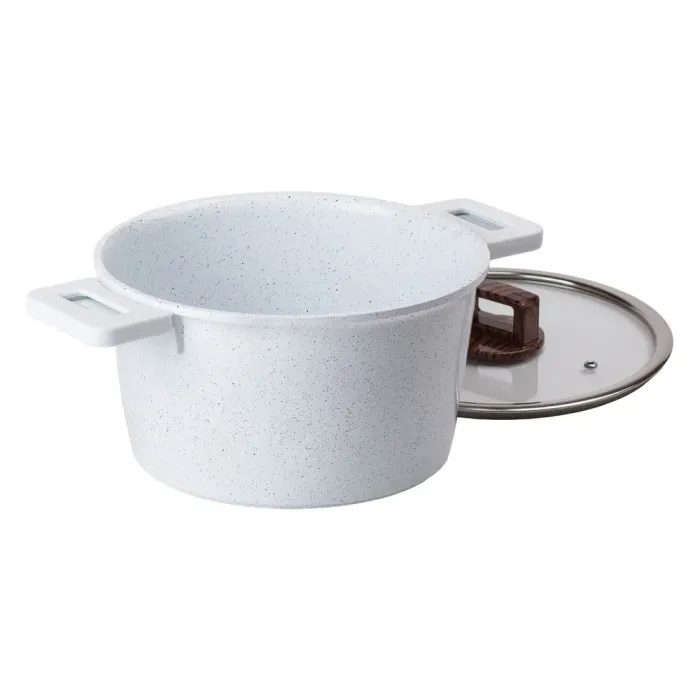 Кастрюля MGC з кришкою  5.3 л із гранітним антипригарним покриттям 24 см Біла MGC (HP-4-441) - зображення 3
