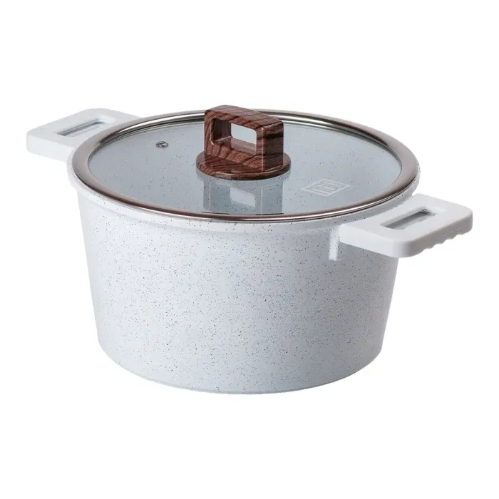 Кастрюля MGC з кришкою  5.3 л із гранітним антипригарним покриттям 24 см Біла MGC (HP-4-441) - зображення 4