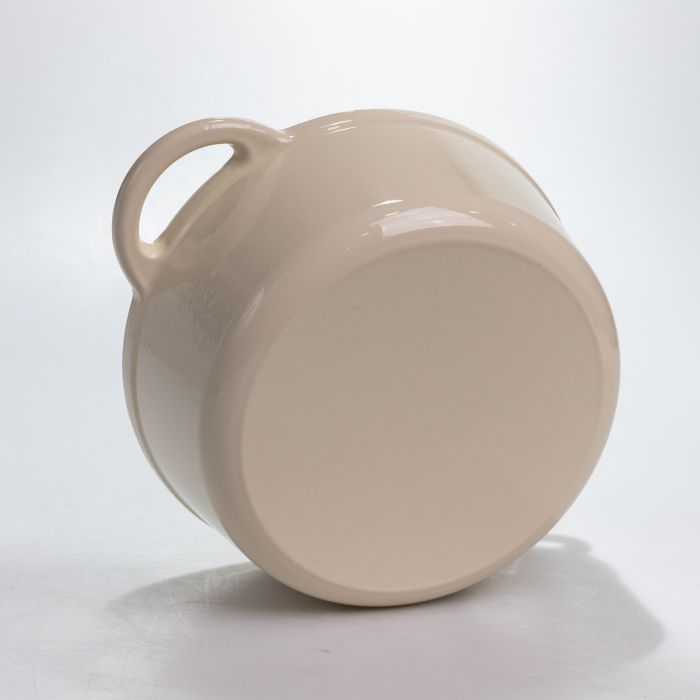 Каструля чавунна 2.5 л емальована з кришкою посуд для тушкування запікання томління кухонна Біла HP-1-14-WHITE (HP-1-14-WHITE) - зображення 6