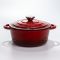 Каструля чавунна 2.5 л емальована з кришкою посуд для тушкування запікання томління кухонна Червона HP-1-14-RED (HP-1-14-RED)