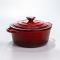 Каструля чавунна 2.5 л емальована з кришкою посуд для тушкування запікання томління кухонна Червона HP-1-14-RED (HP-1-14-RED)