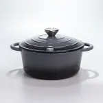 Каструля чавунна 2.5 л емальована з кришкою посуд для тушкування запікання томління кухонна Сіра HP-1-14-GREY (HP-1-14-GREY)