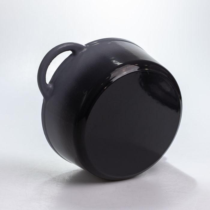 Каструля чавунна 2.5 л емальована з кришкою посуд для тушкування запікання томління кухонна Сіра HP-1-14-GREY (HP-1-14-GREY) - зображення 7