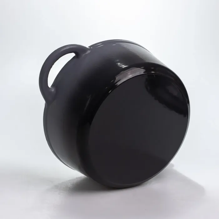 Каструля чавунна 2.5 л емальована з кришкою посуд для тушкування запікання томління кухонна Сіра HP-1-14-GREY (HP-1-14-GREY) - зображення 7