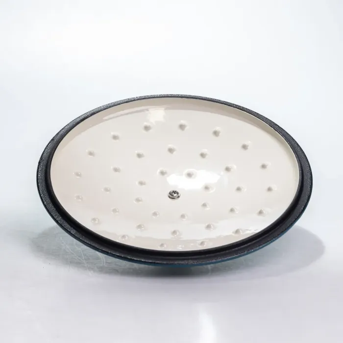 Каструля чавунна 2.5 л емальована з кришкою посуд для тушкування запікання томління кухонна Синя HP-1-14-BLUE (HP-1-14-BLUE) - изображение 7