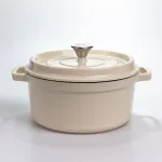 Каструля чавунна 4.5 л емальована з кришкою посуд для тушкування запікання томління кухонна HP-1-19-WHITE (HP-1-19-WHITE)