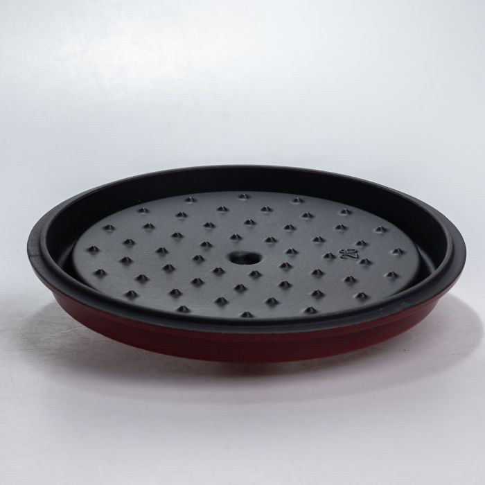 Каструля чавунна 4.5 л емальована з кришкою посуд для тушкування запікання томління кухонна Червона HP-1-19-RED (HP-1-19-RED) - зображення 4