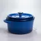 Каструля чавунна 4.5 л емальована з кришкою посуд для тушкування запікання томонія кухонна Синя HP-1-19-BLUE (HP-1-19-BLUE)