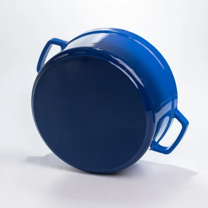 Каструля чавунна 4.5 л емальована з кришкою посуд для тушкування запікання томонія кухонна Синя HP-1-19-BLUE (HP-1-19-BLUE) - зображення 4