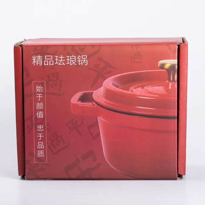 Каструля чавунна емальована 2 л з кришкою Ø20 см Бежева (HP-1-2BE) - изображение 6