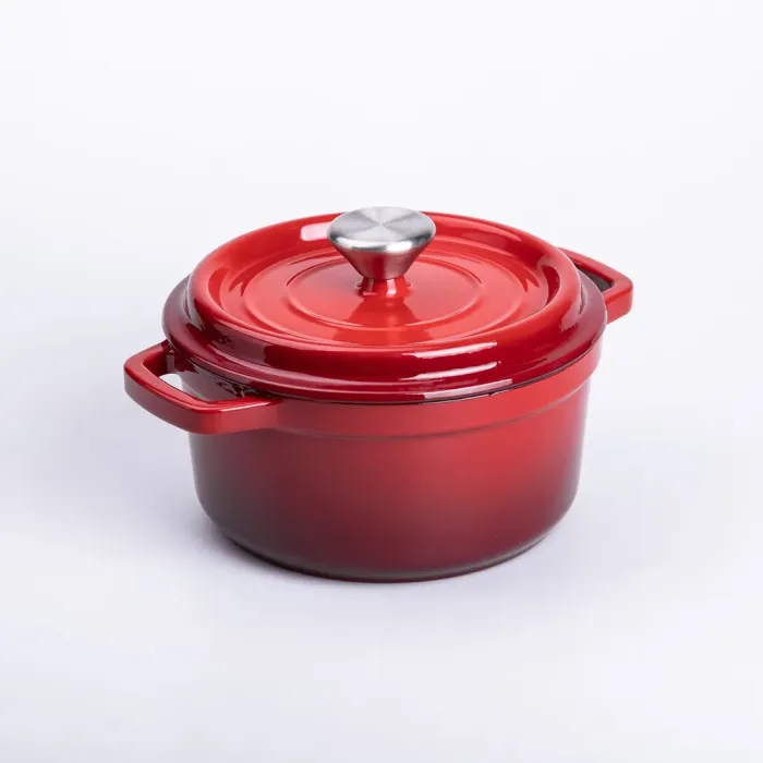 Каструля чавунна емальована 2 л з кришкою Ø20 см Червона (HP-1-2R) - изображение 5