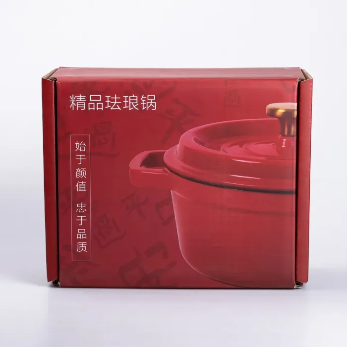 Каструля чавунна емальована 2 л з кришкою Ø20 см Помаранчева (HP-1-2O) - изображение 6