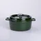Каструля чавунна емальована 3.5 л з кришкою Ø24 см Зелена (HP-1-1)
