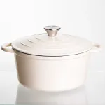 Каструля чавунна емальована 4 л, бежевий Yiwu HP-FLG-1 RED (HP-FLG-1 WHITE)