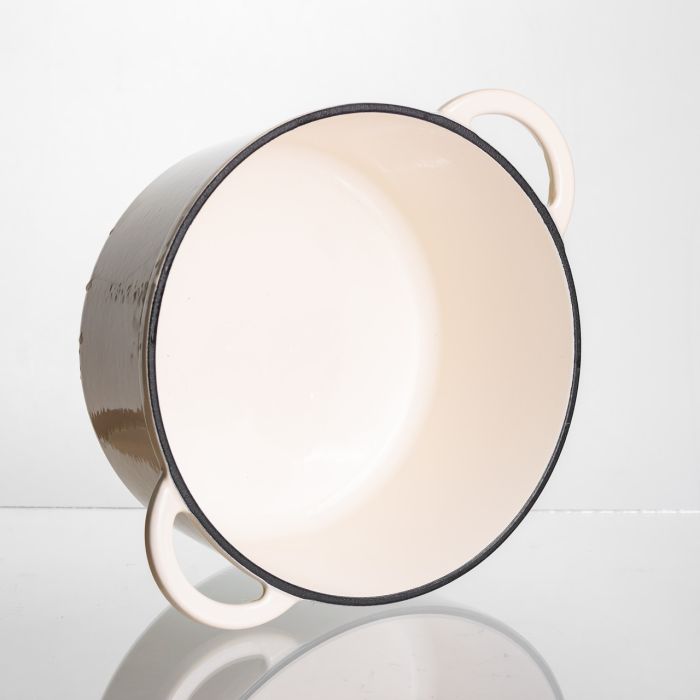Каструля чавунна емальована 4 л, бежевий Yiwu HP-FLG-1 RED (HP-FLG-1 WHITE) - изображение 5